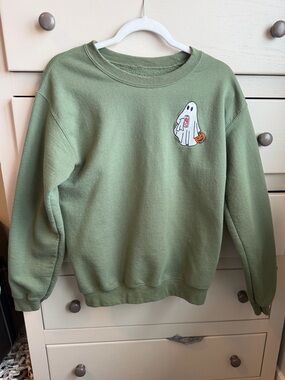 Ghost Diet Coke Patch Crewneck Sweatshirt - Sage Green